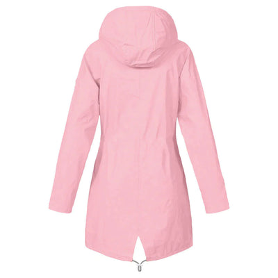 Warme lässige Fleece wasserdichte Regenjacke mit Kapuze für Damen | Perfekt für Herbst/Winter
