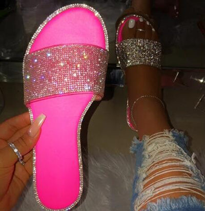 Angelina - Bequeme Damen Glitzer-Hausschuhe
