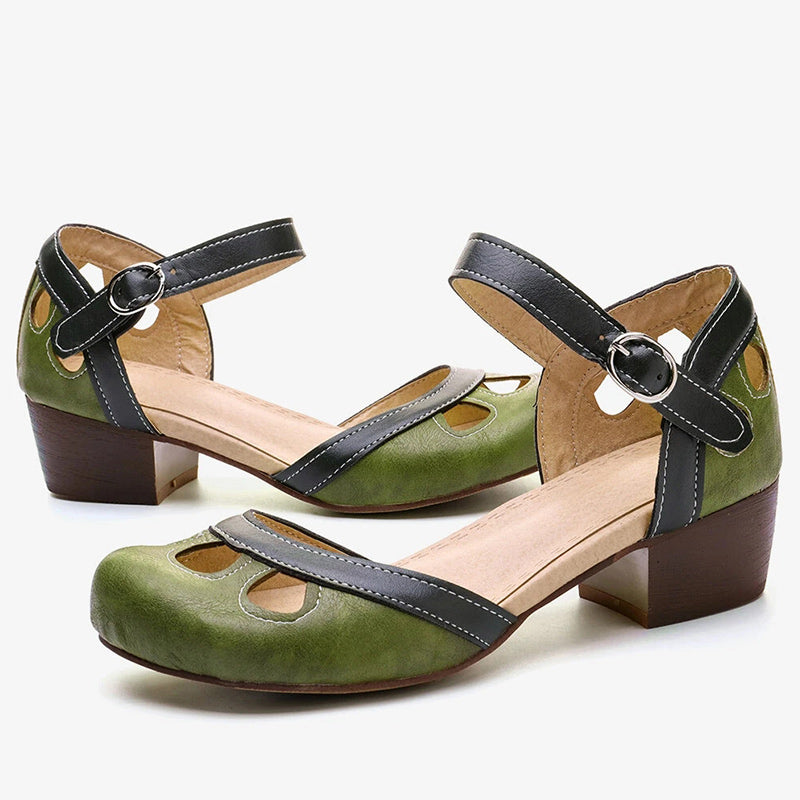 Darcey - Vintage-inspirierter Stil mit einer Retro-Ästhetik Sandalen Damen | Klassischer Riemen über dem Spann