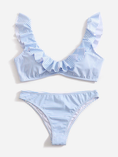 Gestreiftes Sommer Bikini Set für Damen mit maritimem Design