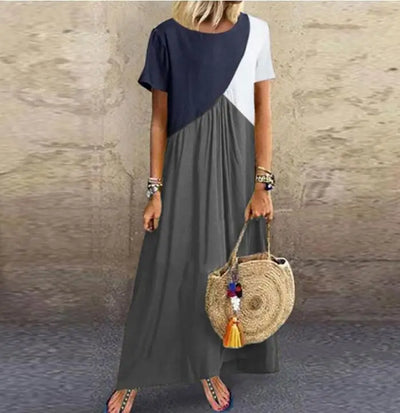 Cielara | Verspielt maxikleid mit Farbblockdesign