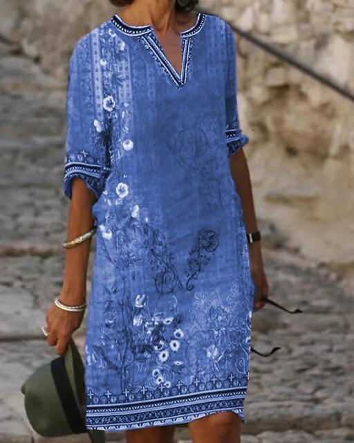 Zara | Minikleid mit Retro Blumenmuster