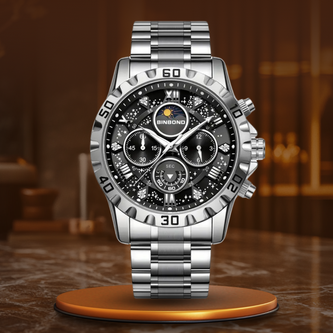 van Baerle® - Luxuriöse Chronographen-Uhr mit Metallarmband