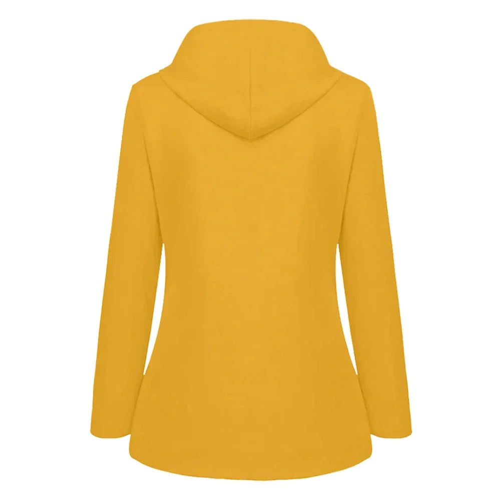 Warme stylische gefütterte Regenjacke mit Kapuze für Damen | Ideal für Herbst/Winter