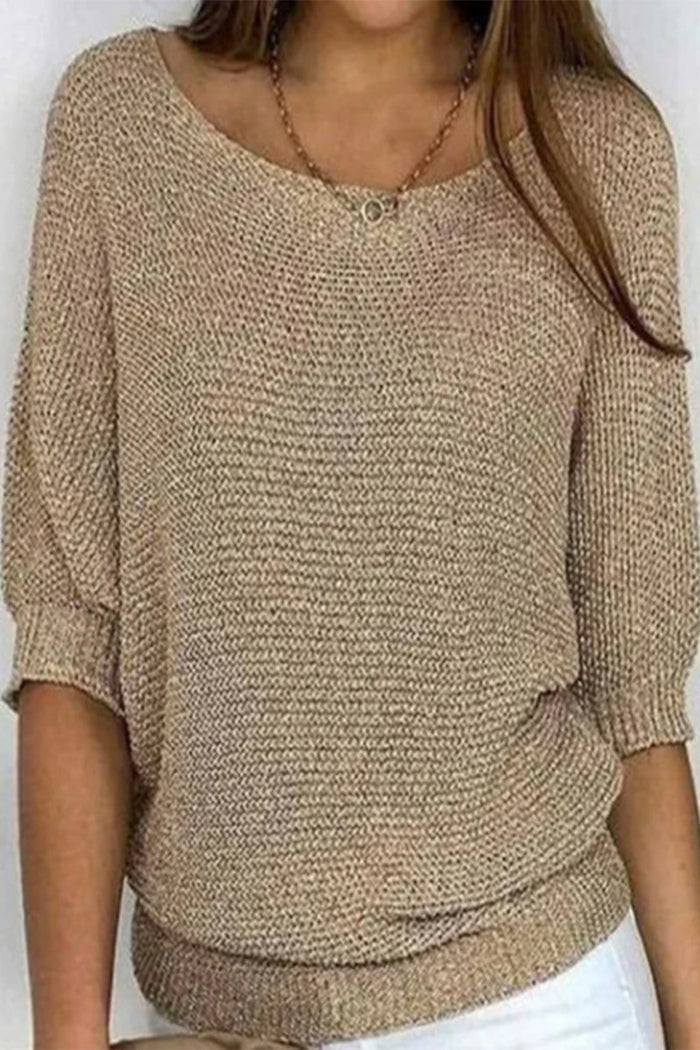 Damen Basic Rundhals Top Einfarbig Casual