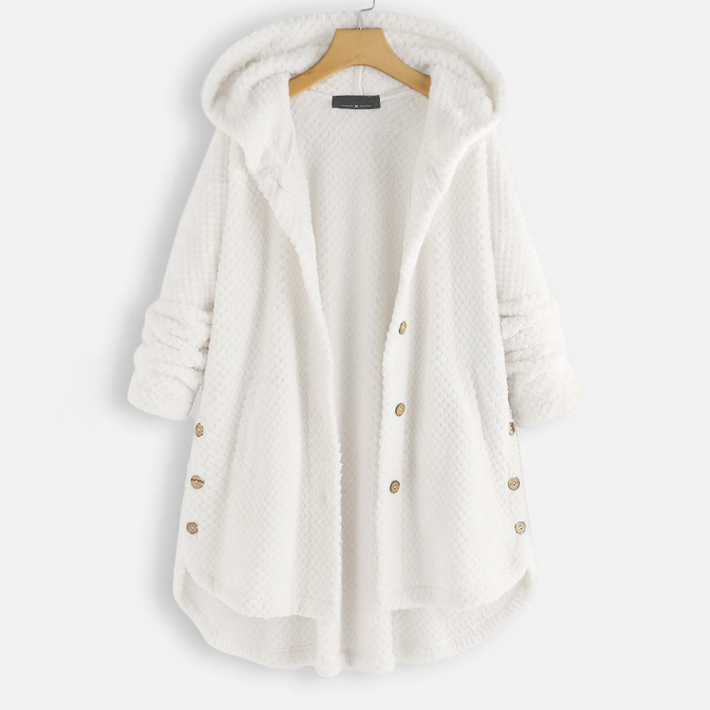 Damen Winter Wendejacke mit Kapuze - Warmes Fleece