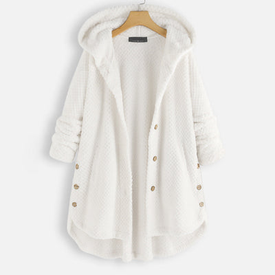 Damen Winter Wendejacke mit Kapuze - Warmes Fleece