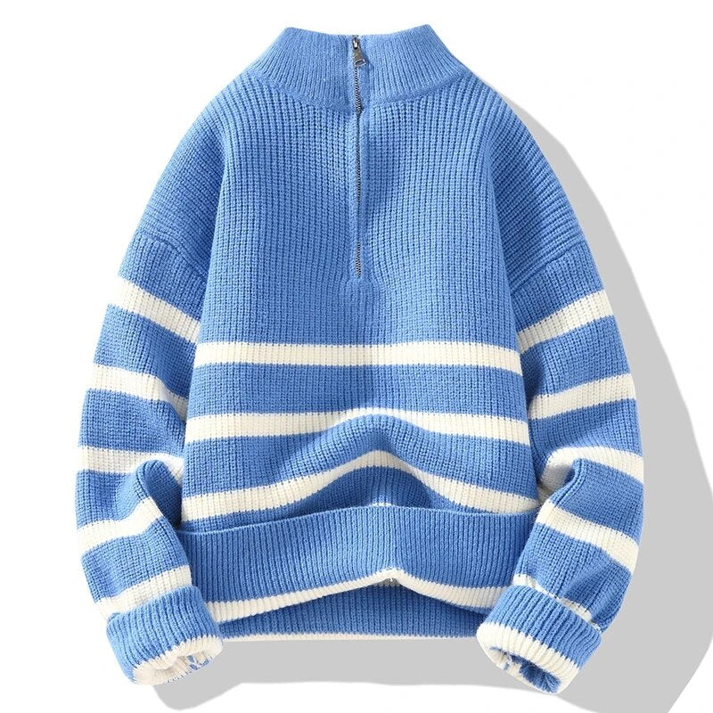 Stylischer Strickpullover Mit Hohem Kragen Und Reissverschluss Für Damen | Ideal für den Winter