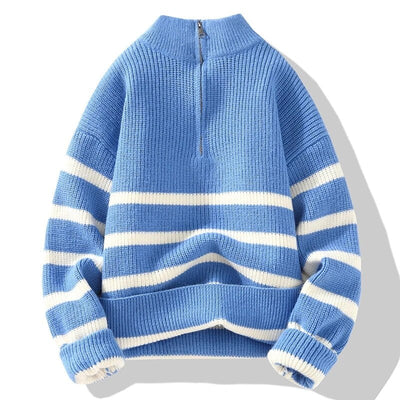 Stylischer Strickpullover Mit Hohem Kragen Und Reissverschluss Für Damen | Ideal für den Winter