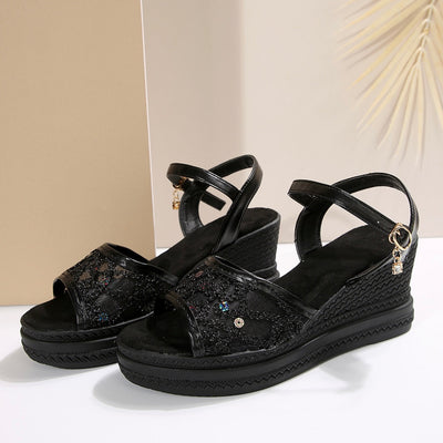 Cara - Normale Keilab Klobige Sandalen