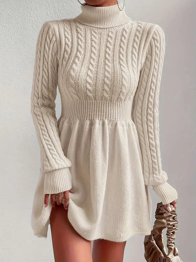 Damen A-Linien Pulloverkleid mit langen Ärmeln und femininem Schnitt