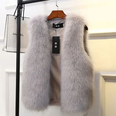 Warme Damen Pelzweste für Herbst und Winter