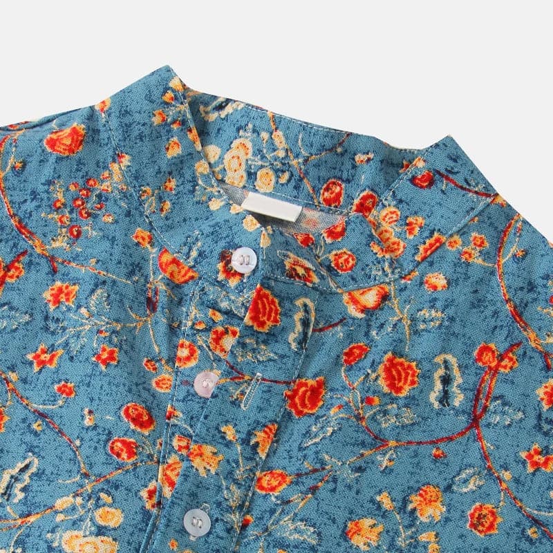 Joryan - MODISCHES HERRENHEMD MIT BLUMENDESIGN – SOMMER IN SEINER STILVOLLEN FORM