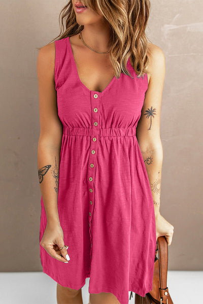 Damen Elegantes Knopfleisten-Kleid mit Gürtel