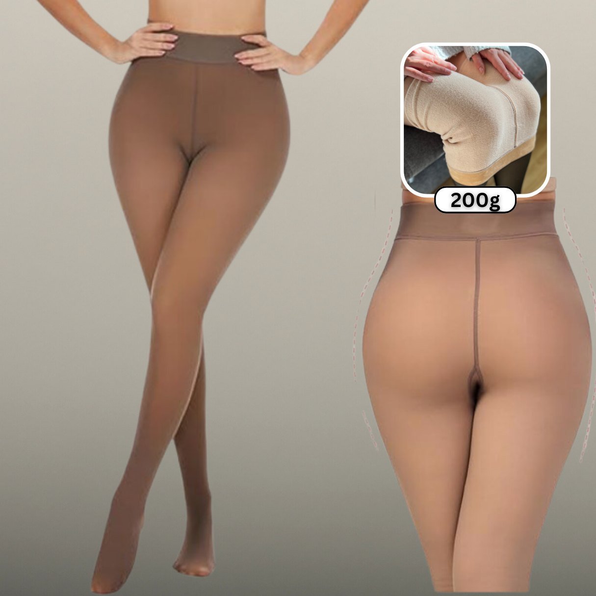 Warme Damen Thermo-Strumpfhose mit Fleece-Futter für Winter & Herbst