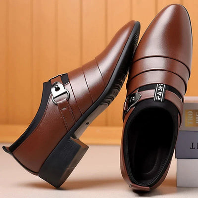 Klassische Vegane Leder Schuhe mit Schnallen-Design für Herren | Perfekt für legere Tage