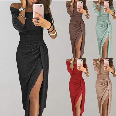 Elegantes Abendkleid für Damen mit langen Ärmeln