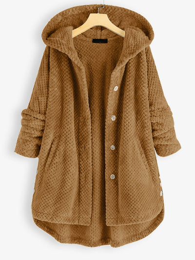 Damen Winter Wendejacke mit Kapuze - Warmes Fleece