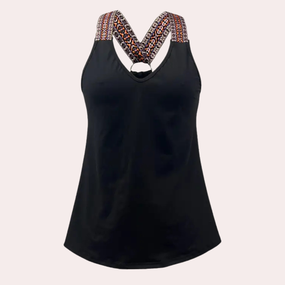 Cassandra - Schickes Schwarzes V-Ausschnitt Damen Shirt