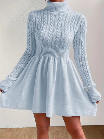 Damen A-Linien Pulloverkleid mit langen Ärmeln und femininem Schnitt