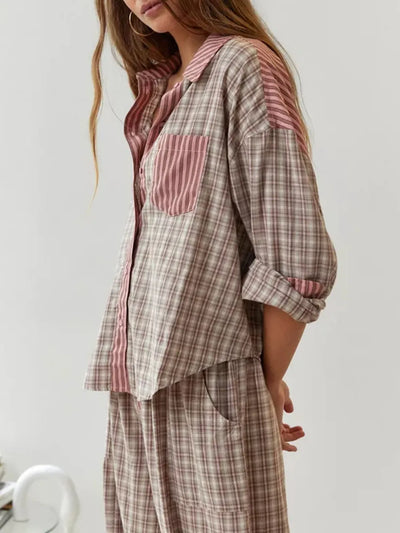 Damen 2-teiliges Pyjama-Set aus Baumwolle - Weich & Atmungsaktiv