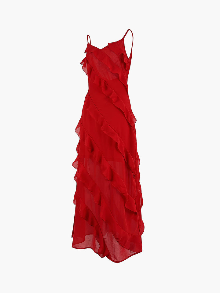 BelleRuffle™ – Elegantes Langes Damenkleid mit Volants