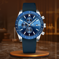 Zilver Blauw (Siliconen band)