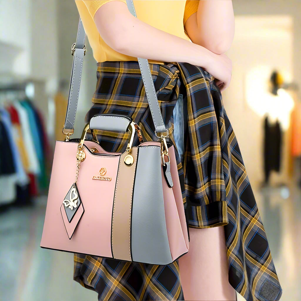 LuxaTote™ – Elegante Damen Umhängetasche aus Leder mit Großem Stauraum