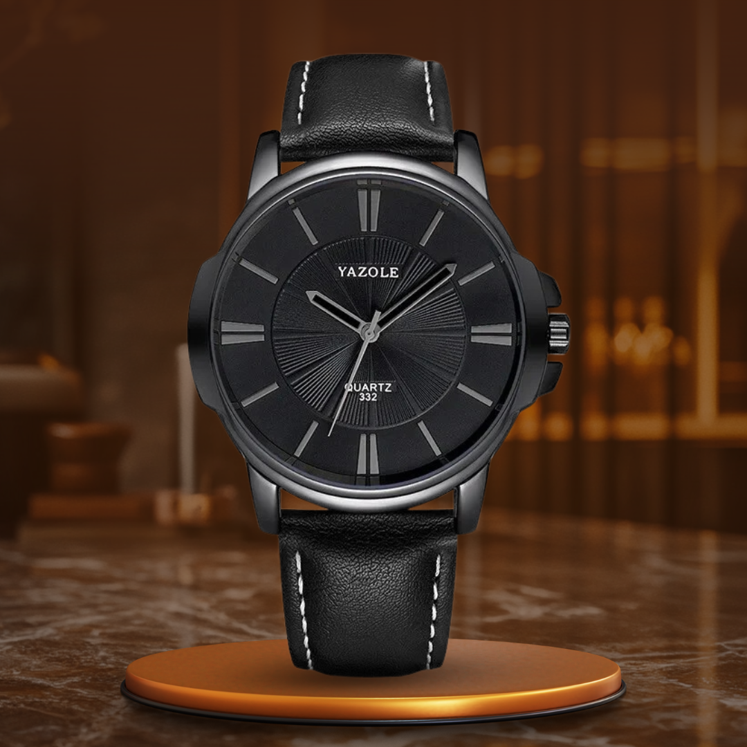 van Baerle® - Luxuriöse Blaues Glas Lederuhr