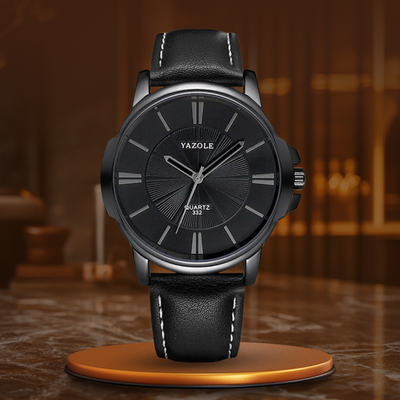 van Baerle® - Luxuriöse Blaues Glas Lederuhr