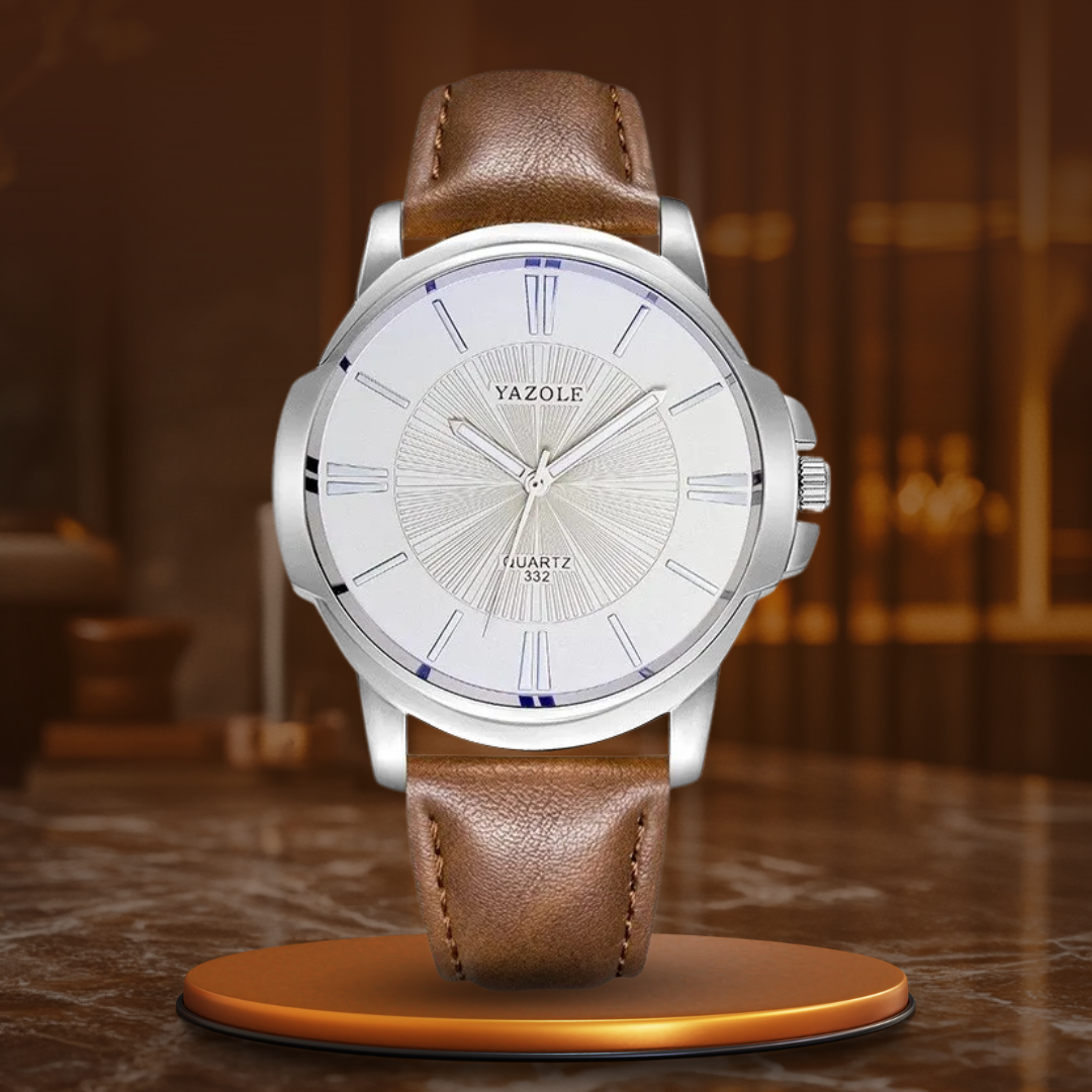 van Baerle® - Luxuriöse Blaues Glas Lederuhr