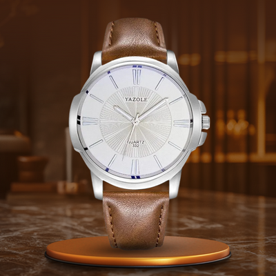 van Baerle® - Luxuriöse Blaues Glas Lederuhr