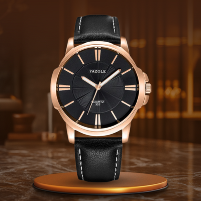 van Baerle® - Luxuriöse Blaues Glas Lederuhr