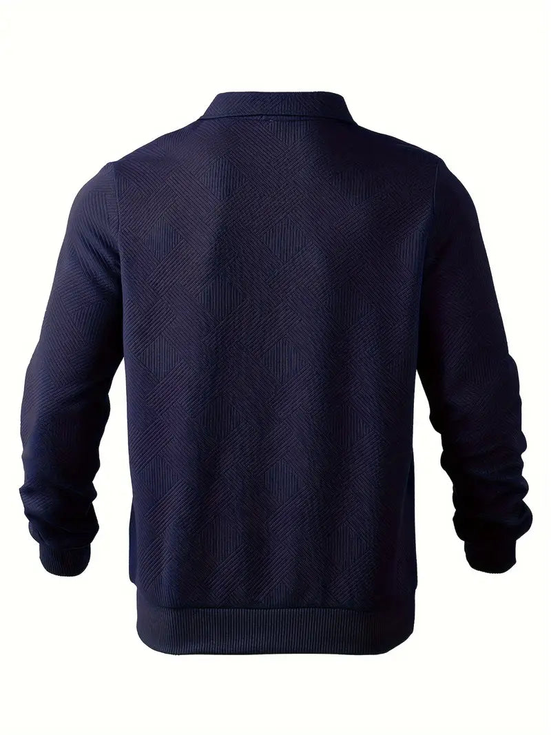 Herren Vintage Strickjacke mit geometrischem Reißverschluss-Muster
