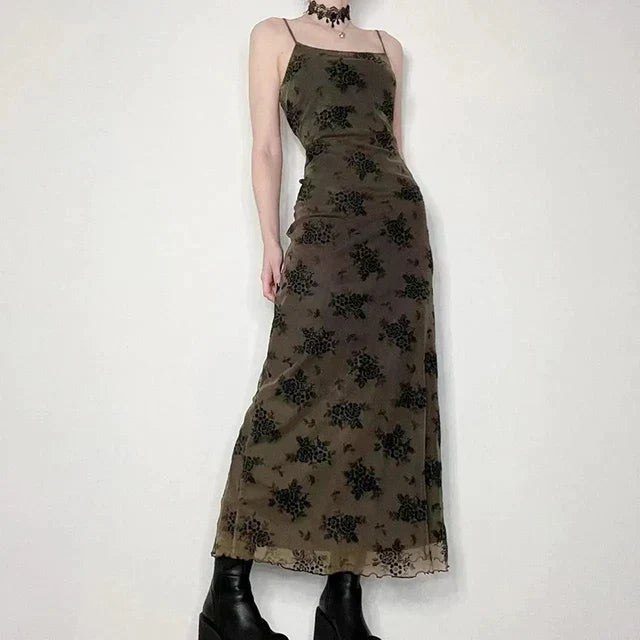 Bianca® | Vintage-Spitzenkleid mit Blumenmuster und transparentem Overlay
