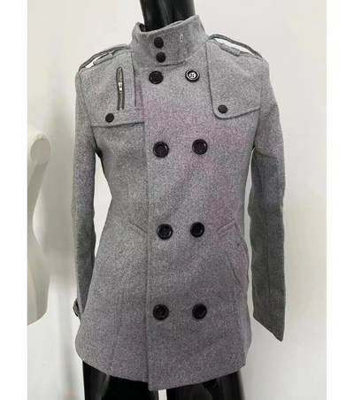 Herren Wintermantel - Eleganter Trenchcoat mit Stehkragen und Wärmeabdichtung