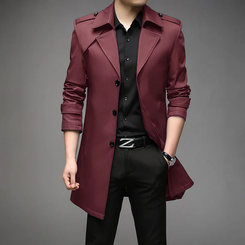 Eleganter Herren Trenchcoat – Klassischer Mantel mit Schulterdetails