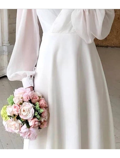 Damen Elegant Brautkleid | Midi