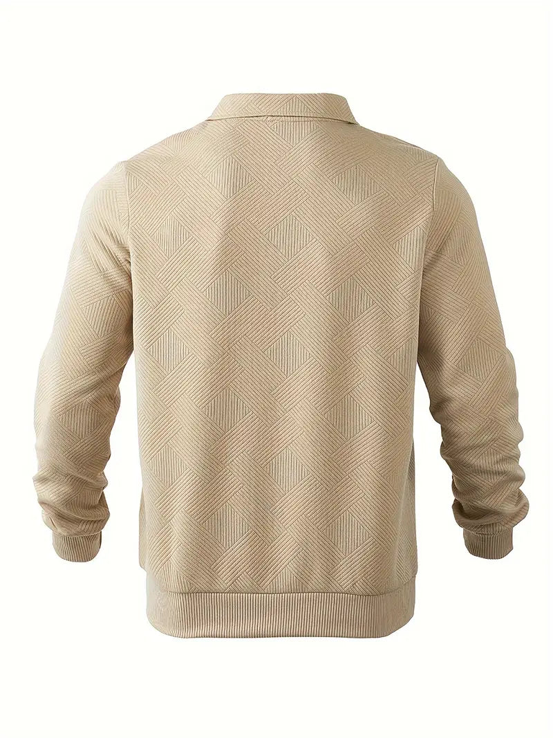 Herren Vintage Strickjacke mit geometrischem Reißverschluss-Muster