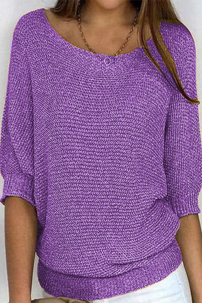 Damen Basic Rundhals Top Einfarbig Casual