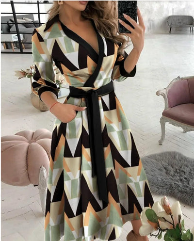 Damen Wickelkleid mit Riemen - Eleganter Schnitt, Vielseitig Tragbar