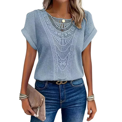 Cici - Spitze Damen Top Casual Chic Bequem