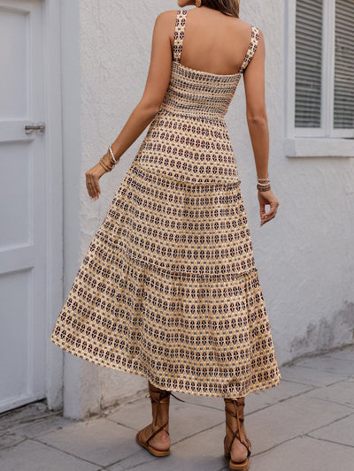 Trägerkleid mit Smok-Oberteil | Ethno-Muster | Luftig & Feminin