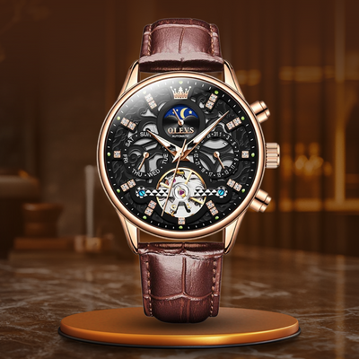 van Baerle® - Mechanische Automatikuhr mit Lederarmband