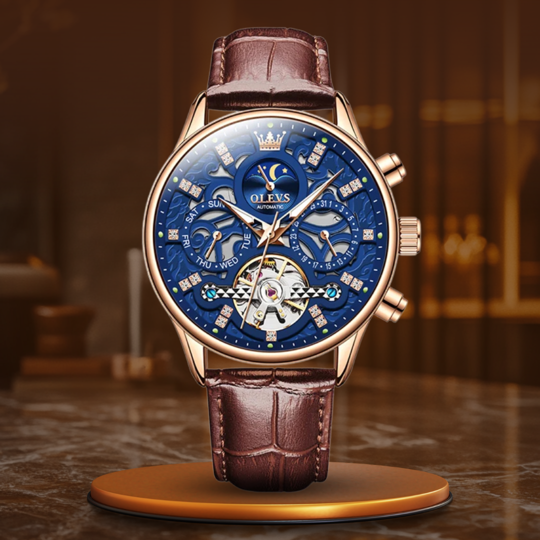 van Baerle® - Mechanische Automatikuhr mit Lederarmband