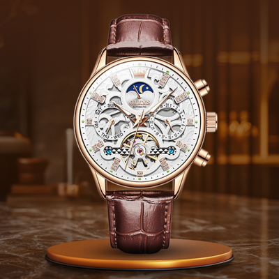 van Baerle® - Mechanische Automatikuhr mit Lederarmband