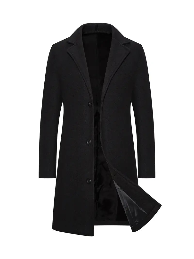 Eleganter langer Wollmantel für Herren | Hochwertig und warm für formelle Anlässe