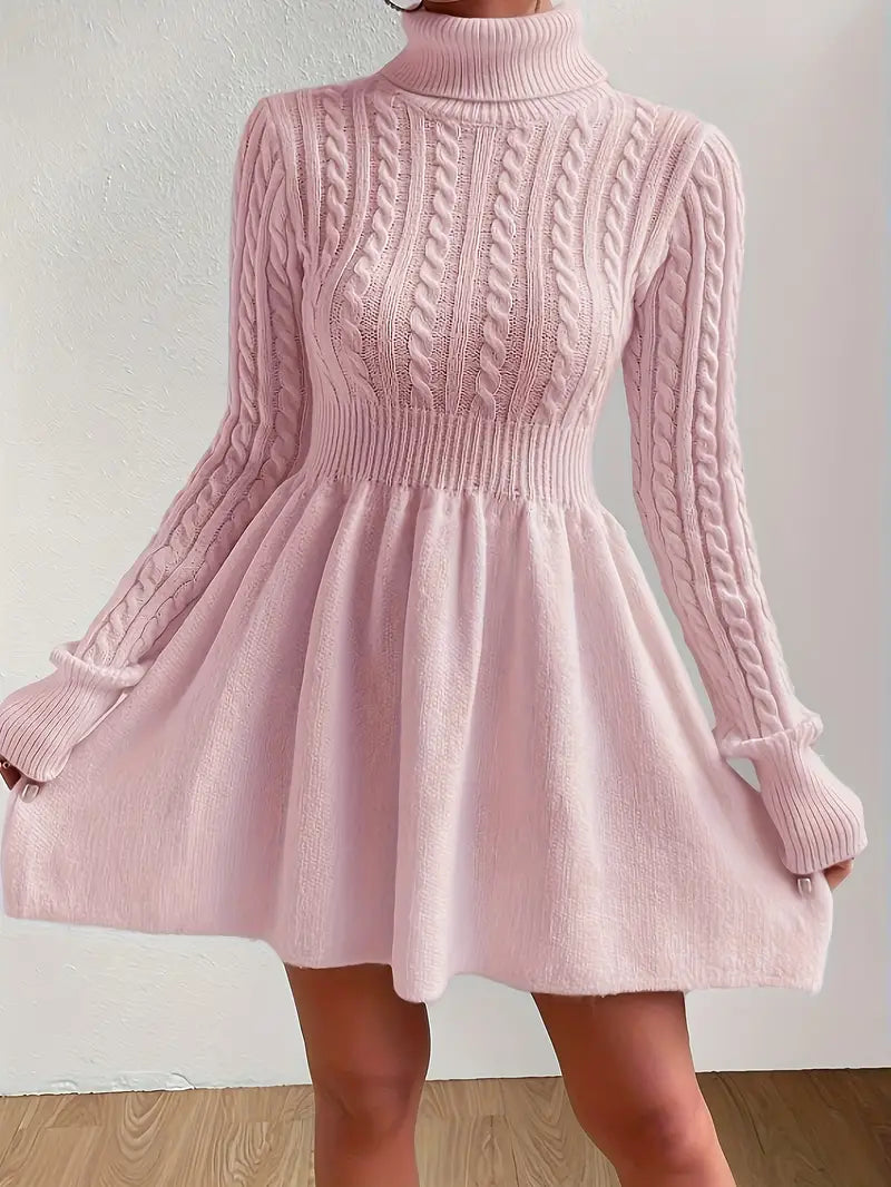 Damen A-Linien Pulloverkleid mit langen Ärmeln und femininem Schnitt