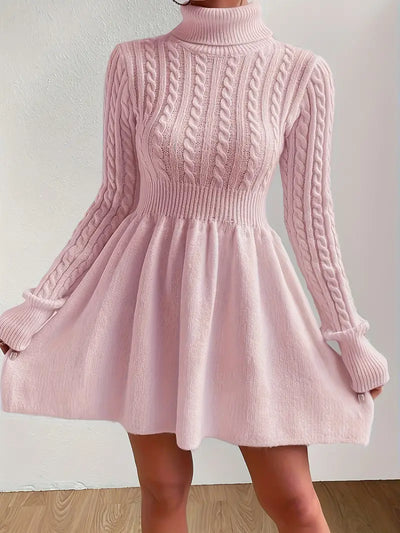 Damen A-Linien Pulloverkleid mit langen Ärmeln und femininem Schnitt
