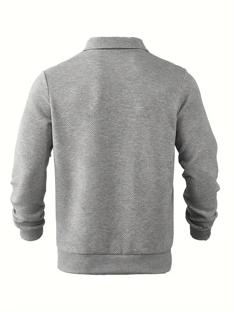 Herren Vintage Strickjacke mit geometrischem Reißverschluss-Muster